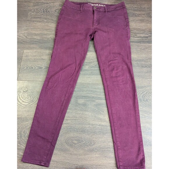 American Eagle Outfitters Denim - American Eagle Women's Maroon Jegging Pants Size 8, 32x30 Small Stain (526)